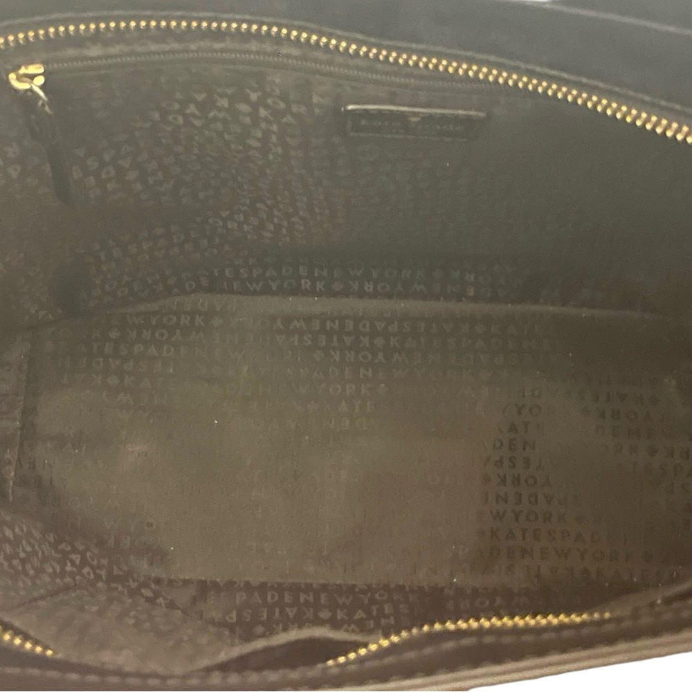 KATE SPADE Black Leather Medium Tote w Spade Bag Charm - Picture 9 of 15